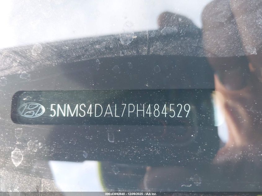 2023 Hyundai Santa Fe Limited VIN: 5NMS4DAL7PH484529 Lot: 43892848