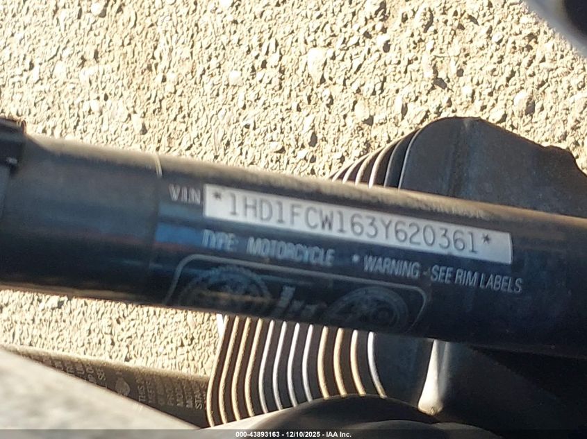 2003 Harley-Davidson Flhtcui VIN: 1HD1FCW163Y620361 Lot: 43893163