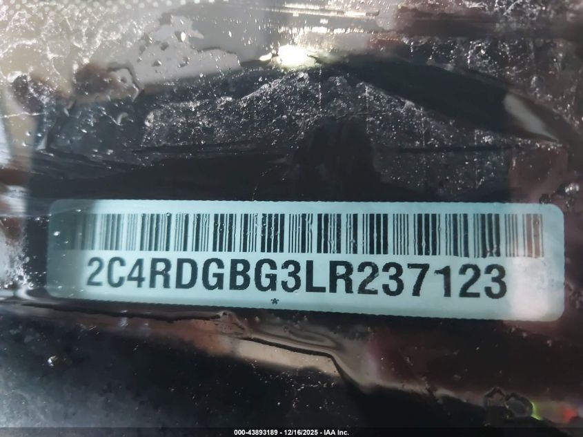 2020 Dodge Grand Caravan Se VIN: 2C4RDGBG3LR237123 Lot: 43893189