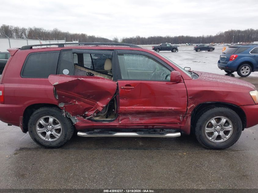 2007 Toyota Highlander 3Rd Row VIN: JTEDP21A370129789 Lot: 43893237