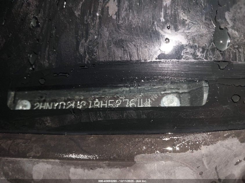 2011 Acura Mdx VIN: 2HNYD2H21BH527644 Lot: 43893265