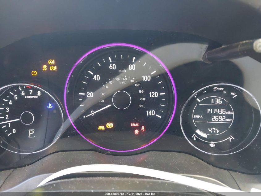 2017 Honda Hr-V Ex-L VIN: 3CZRU6H77HM729387 Lot: 43893781