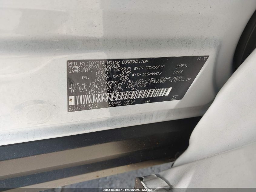 2023 Toyota Venza Limited VIN: JTEAAAAH5PJ122851 Lot: 43893877