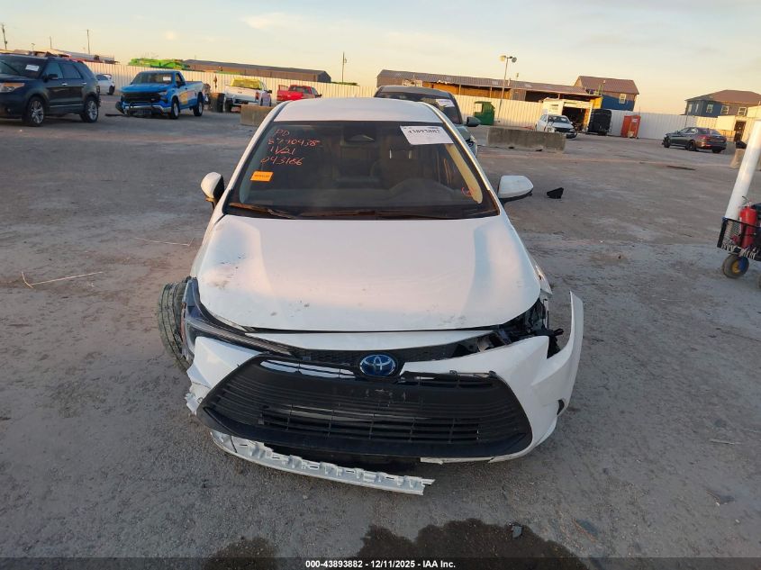 2025 Toyota Corolla Hybrid Le VIN: JTDBCMFE1SJ043186 Lot: 43893882