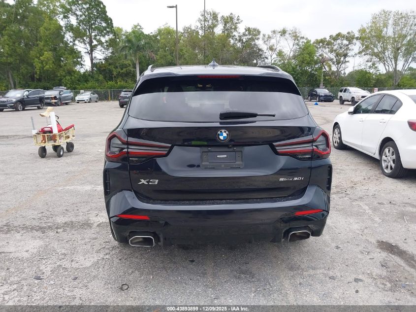 2022 BMW X3 Sdrive30I VIN: 5UX43DP09N9K95185 Lot: 43893899