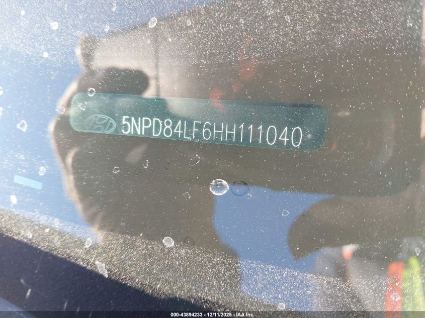 2017 Hyundai Elantra Se VIN: 5NPD84LF6HH111040 Lot: 43894233