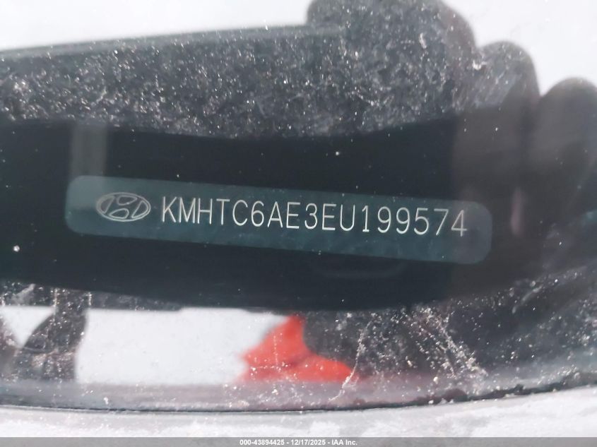 2014 Hyundai Veloster Turbo W/Black VIN: KMHTC6AE3EU199574 Lot: 43894425