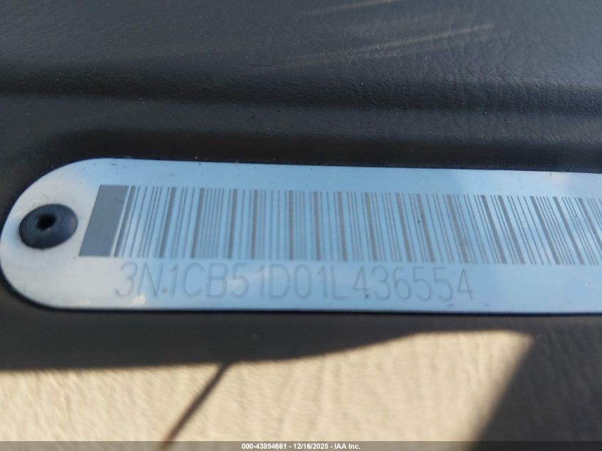 2001 Nissan Sentra Gxe VIN: 3N1CB51D01L436554 Lot: 43894661