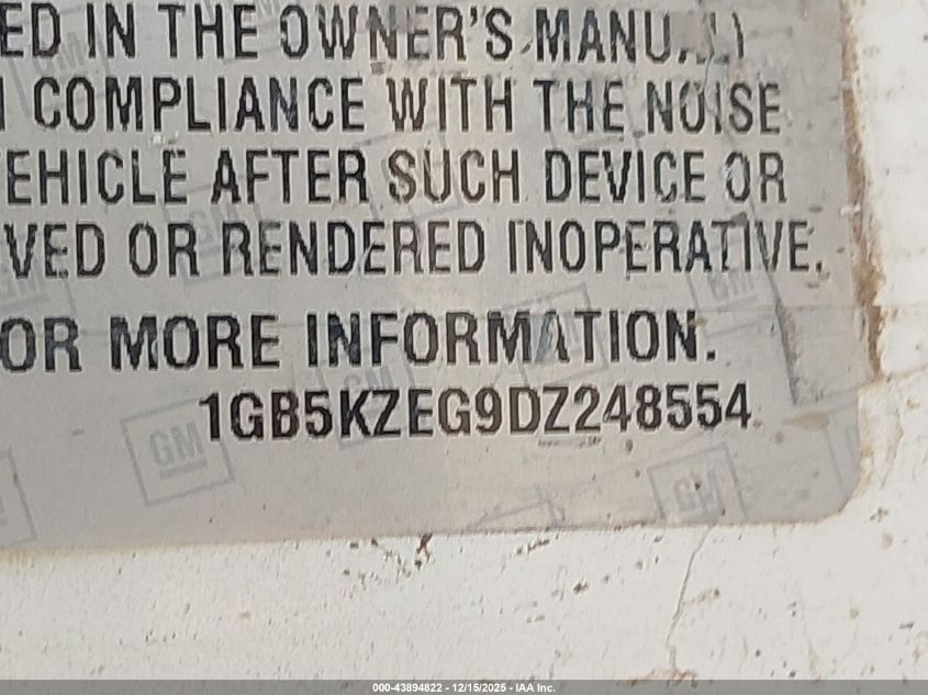 2013 Chevrolet Silverado 3500Hd Work Truck VIN: 1GB5KZEG9DZ248554 Lot: 43894822