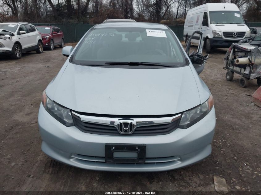 2012 Honda Civic Lx VIN: 19XFB2F5XCE311322 Lot: 43894872