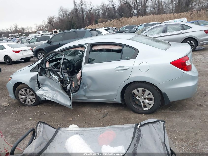 2012 Honda Civic Lx VIN: 19XFB2F5XCE311322 Lot: 43894872