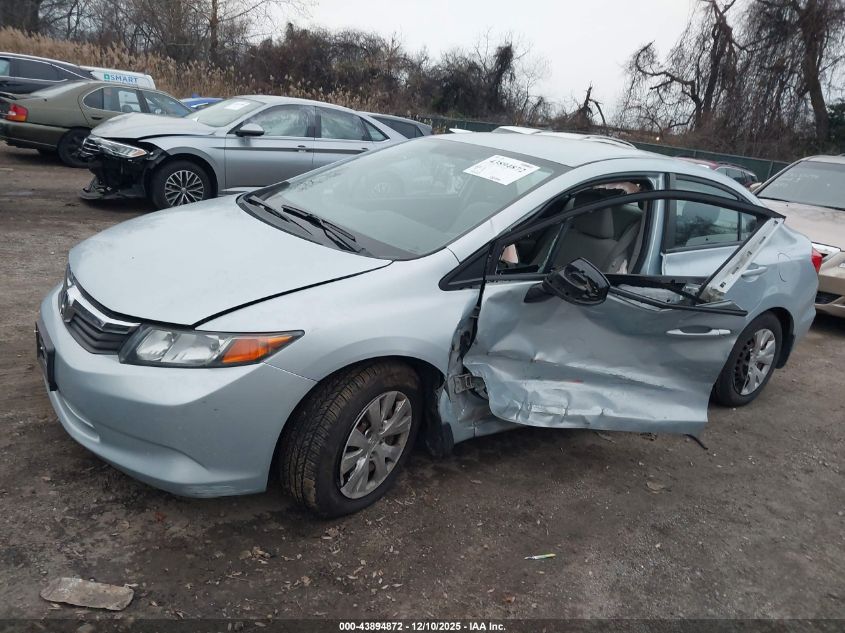 2012 Honda Civic Lx VIN: 19XFB2F5XCE311322 Lot: 43894872