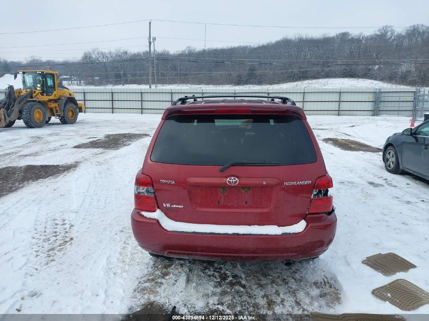 2004 Toyota Highlander Limited V6 VIN: JTEEP21A640063755 Lot: 43894894