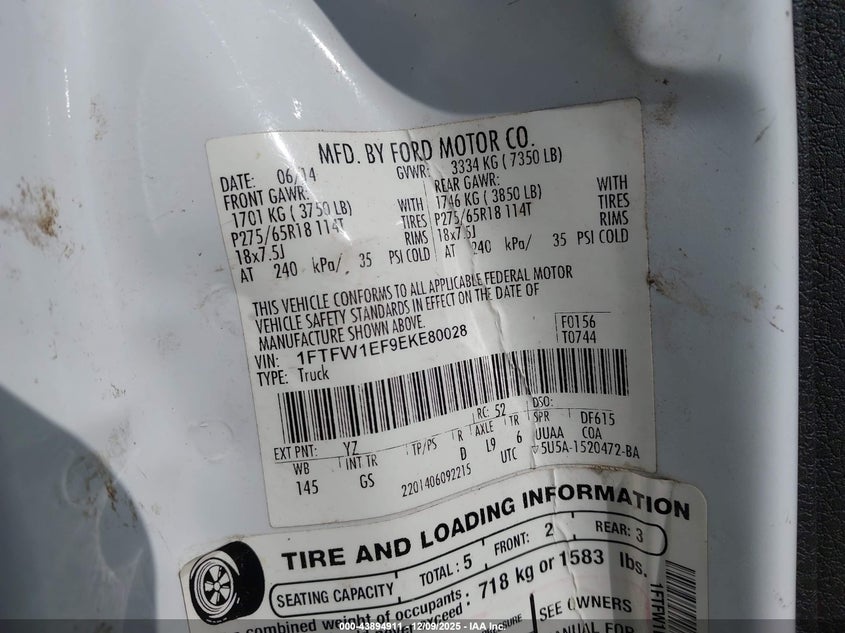 1FTFW1EF9EKE80028 2014 FORD F-150 photo no. 9