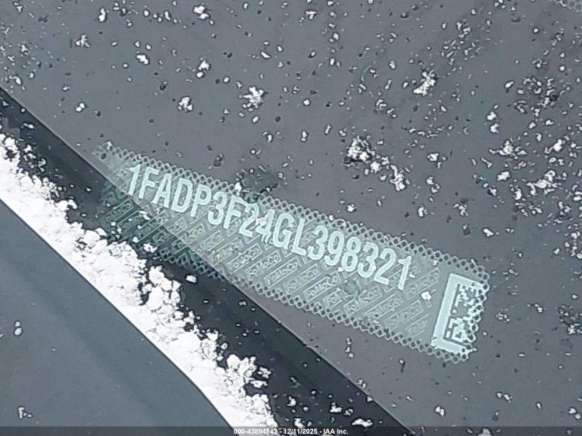 2016 Ford Focus Se VIN: 1FADP3F24GL398321 Lot: 43894943