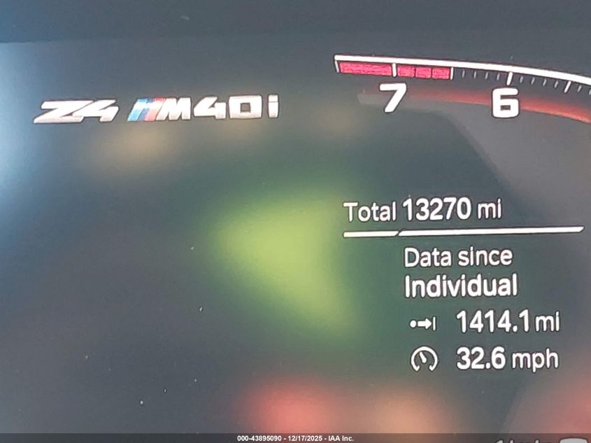 2022 BMW Z4 M40I VIN: WBAHF9C01NWX95899 Lot: 43895090