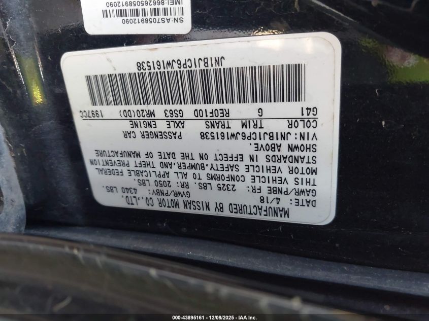 2018 Nissan Rogue Sport S VIN: JN1BJ1CP6JW161538 Lot: 43895161