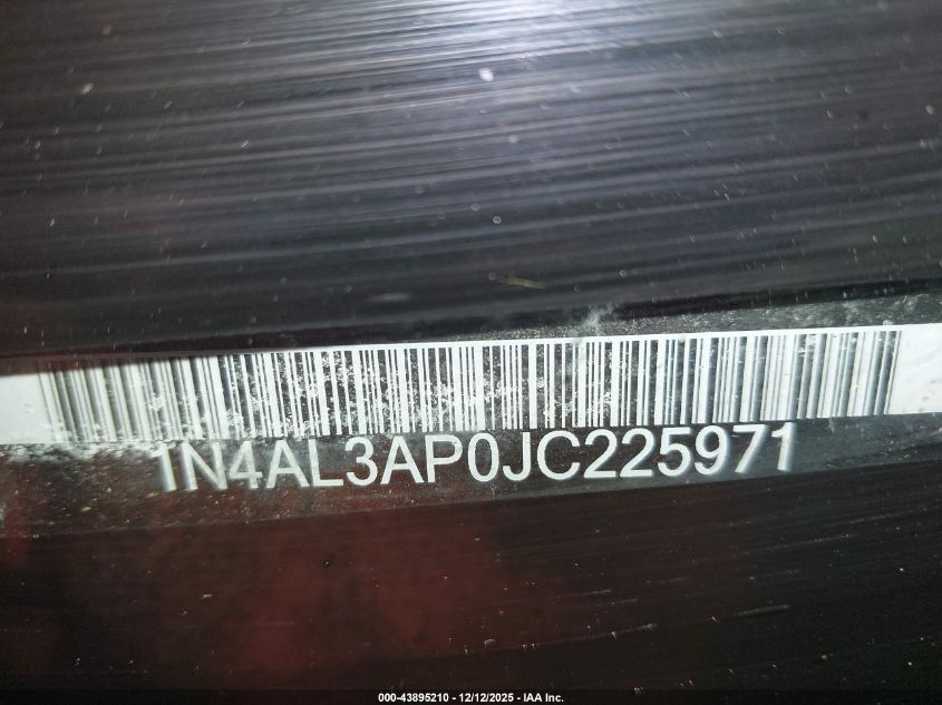 2018 Nissan Altima 2.5 S VIN: 1N4AL3AP0JC225971 Lot: 43895210
