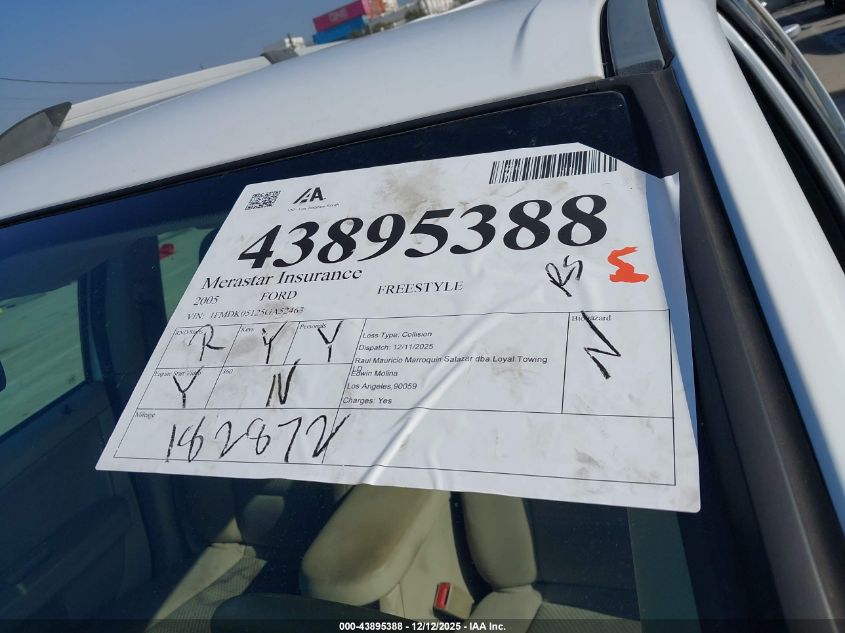 2005 Ford Freestyle Sel VIN: 1FMDK05125GA52463 Lot: 43895388