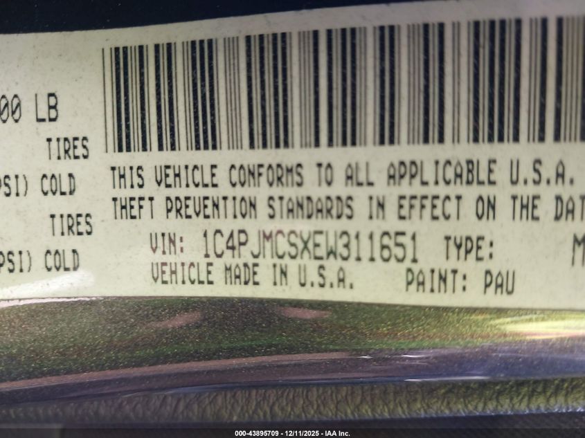 2014 Jeep Cherokee Latitude VIN: 1C4PJMCSXEW311651 Lot: 43895709