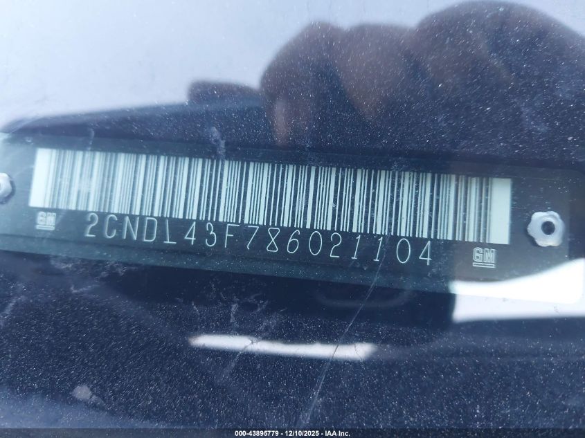 2008 Chevrolet Equinox Lt VIN: 2CNDL43F786021104 Lot: 43895779