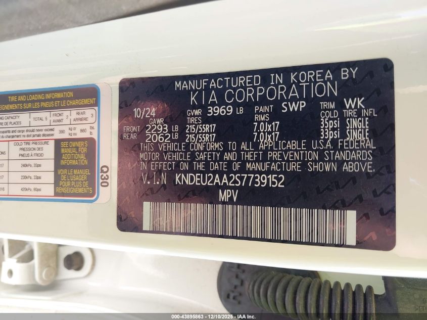 2025 Kia Seltos S VIN: KNDEU2AA2S7739152 Lot: 43895863