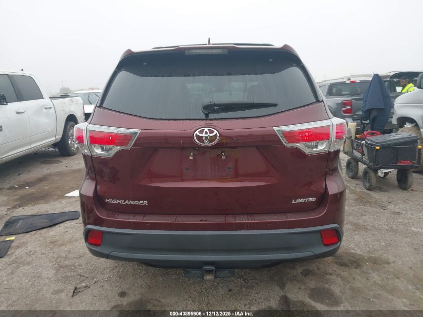 2015 Toyota Highlander Limited Platinum V6 VIN: 5TDYKRFH3FS085243 Lot: 43895906