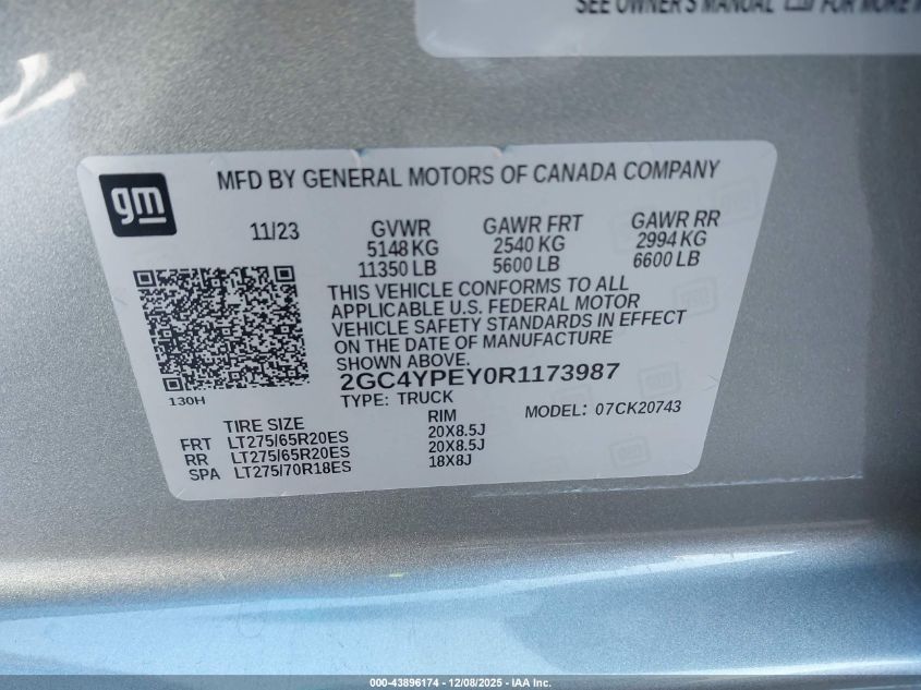 2024 Chevrolet Silverado 2500 - 2GC4YPEY0R1173987