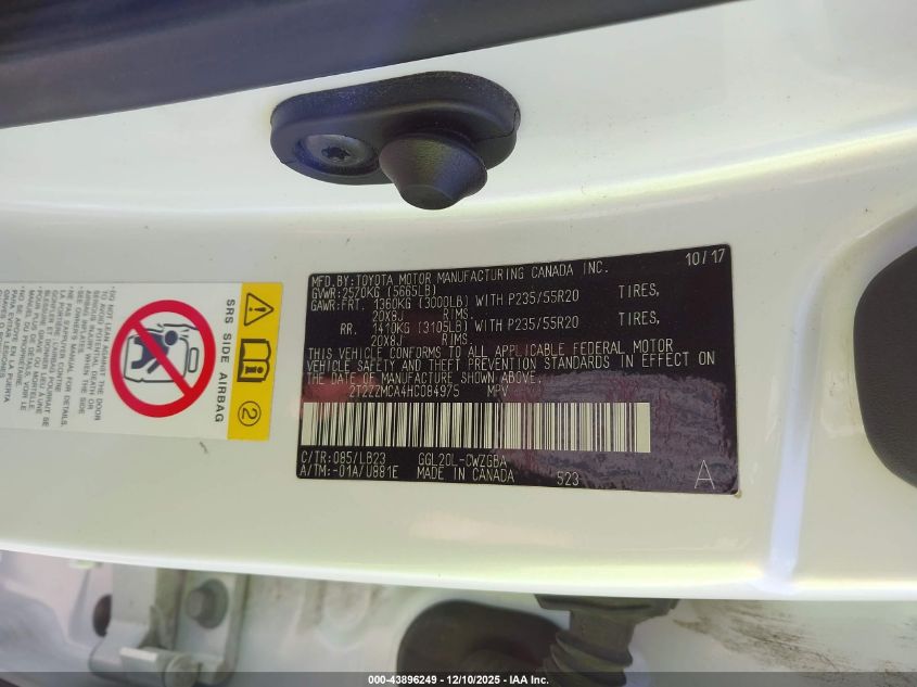 2017 Lexus Rx 350 VIN: 2T2ZZMCA4HC084975 Lot: 43896249