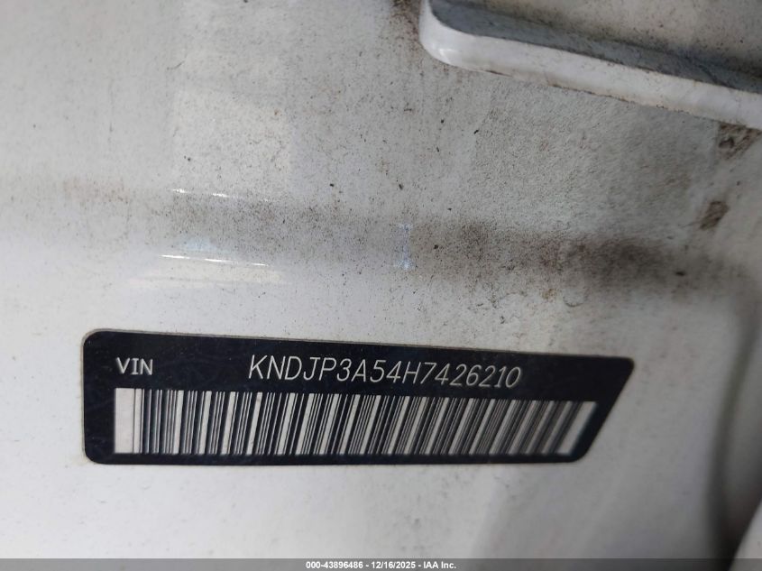 2017 Kia Soul + VIN: KNDJP3A54H7426210 Lot: 43896486