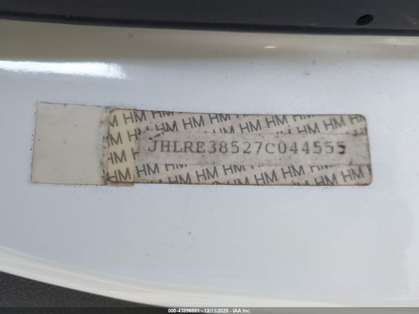 2007 Honda Cr-V Ex VIN: JHLRE38527C044555 Lot: 43896551