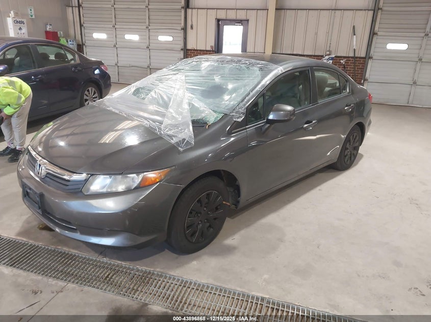2012 Honda Civic 1.8 Lx grey Lot 111043896868 Vin 2HGFB2F56CH304843