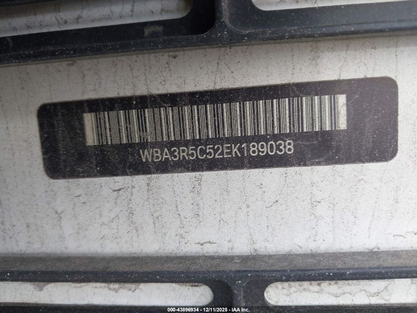 2014 BMW 435I xDrive VIN: WBA3R5C52EK189038 Lot: 43896934