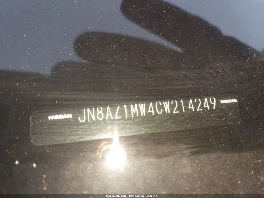 2012 Nissan Murano Sl VIN: JN8AZ1MW4CW214249 Lot: 43897158