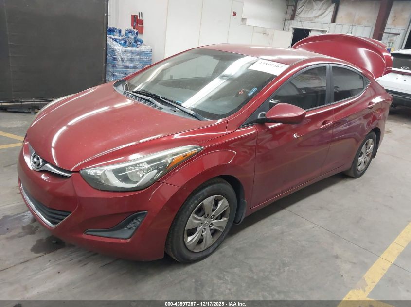 5NPDH4AE0GH726059 2016 HYUNDAI ELANTRA photo no. 2