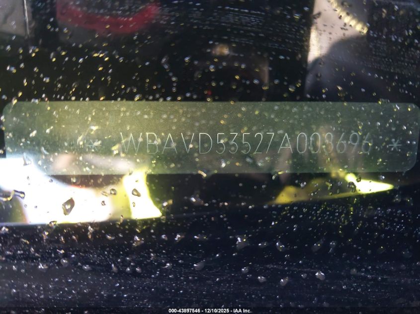 2007 BMW 335Xi VIN: WBAVD53527A008696 Lot: 43897546