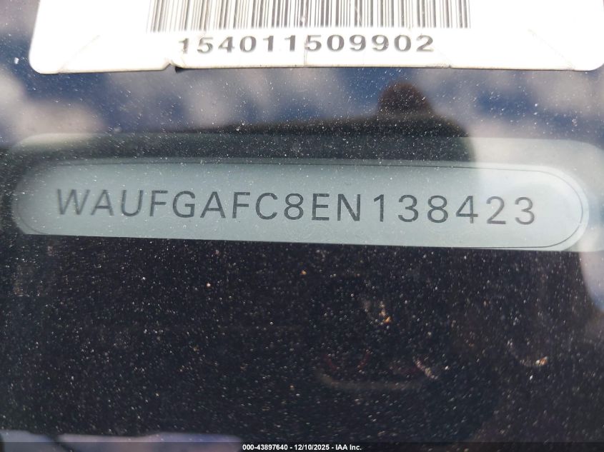 2014 Audi A6 3.0T Premium Plus VIN: WAUFGAFC8EN138423 Lot: 43897640