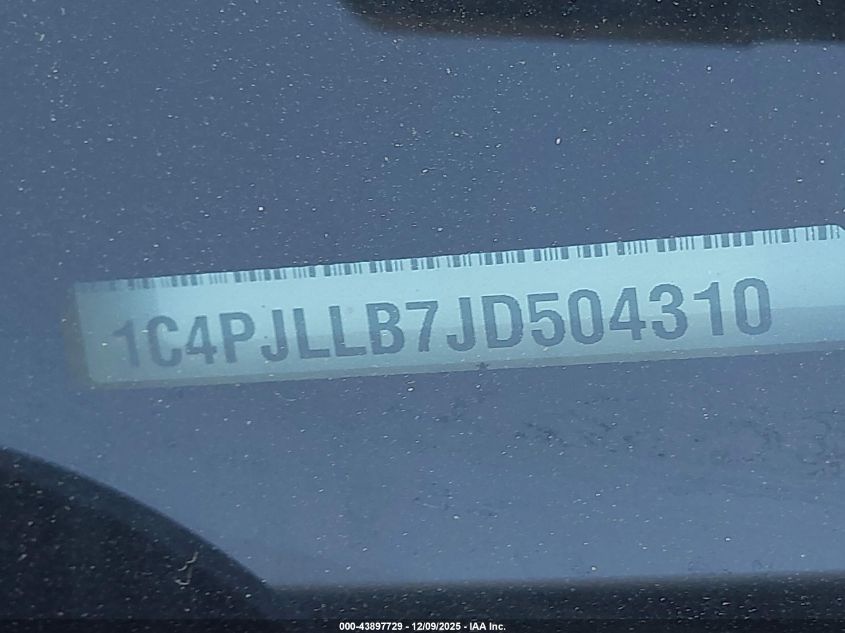 2018 Jeep Cherokee Latitude Plus Fwd VIN: 1C4PJLLB7JD504310 Lot: 43897729