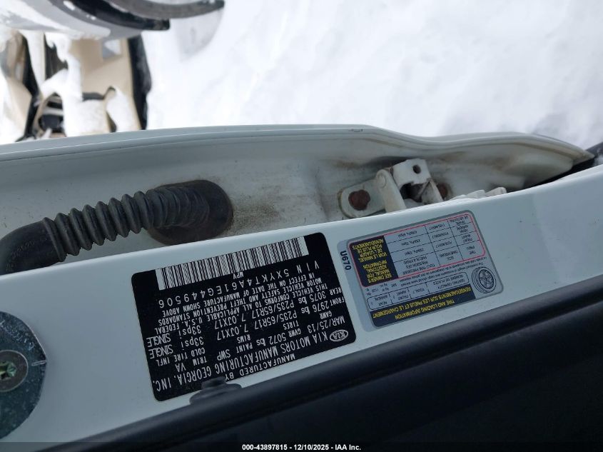 2014 Kia Sorento Lx VIN: 5XYKT4A61EG449506 Lot: 43897815