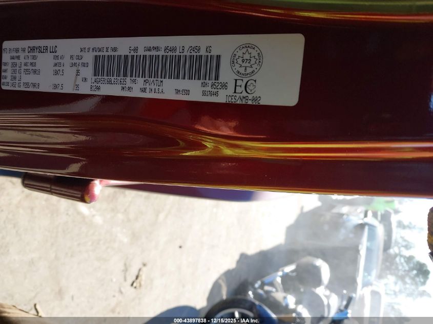 2008 Jeep Wrangler Unlimited Sahara VIN: 1J4GA59168L631635 Lot: 43897838