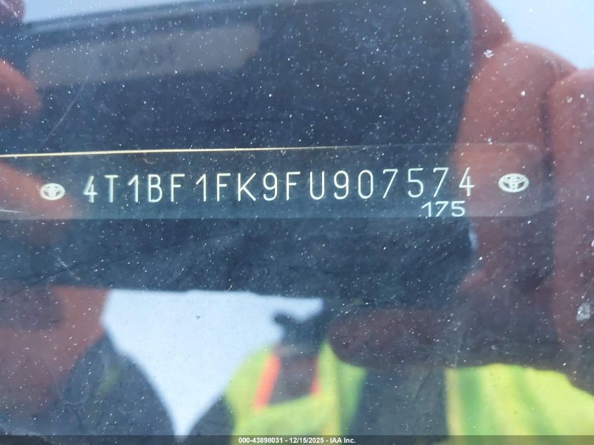2015 Toyota Camry Se VIN: 4T1BF1FK9FU907574 Lot: 43898031