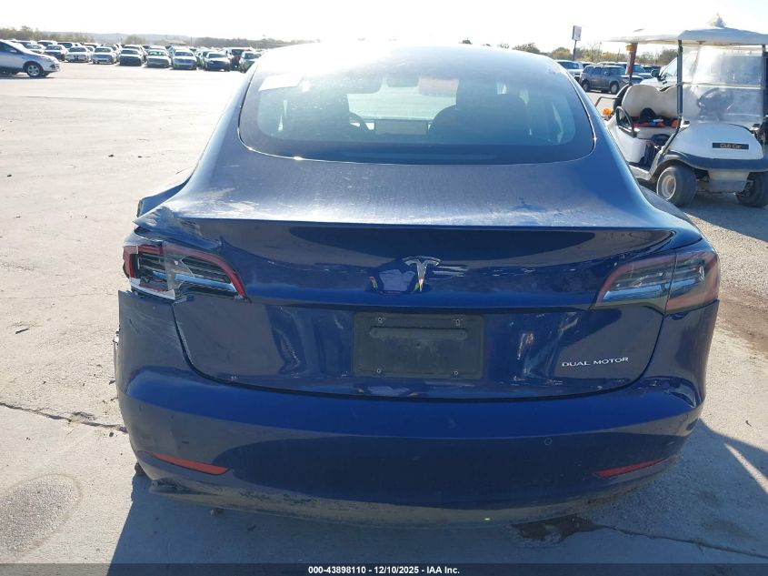 2022 Tesla Model 3 Long Range Dual Motor All-Wheel Drive VIN: 5YJ3E1EB8NF262534 Lot: 43898110