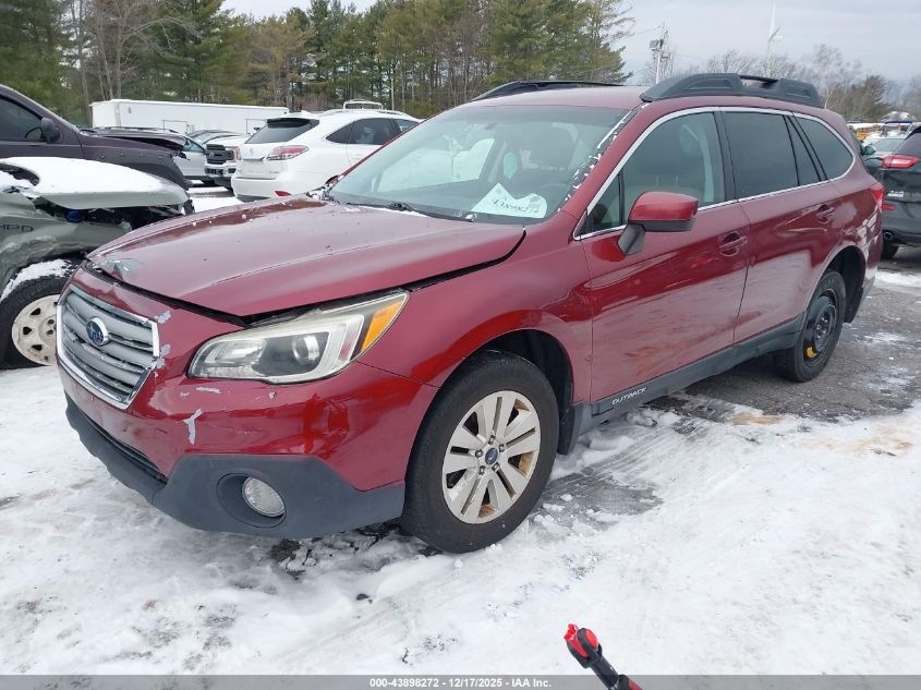 2016 Subaru Outback 2.5I Premium VIN: 4S4BSACC6G3360165 Lot: 43898272