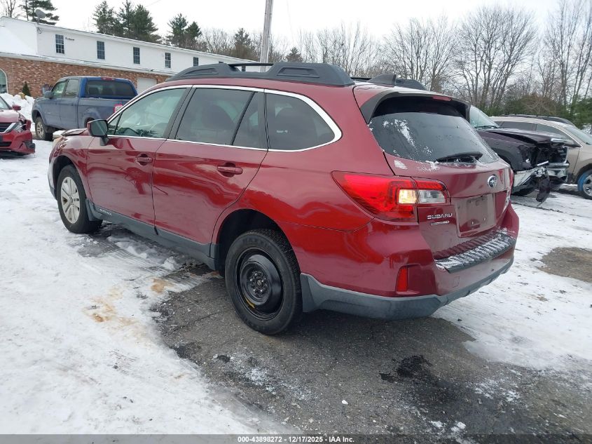 2016 Subaru Outback 2.5I Premium VIN: 4S4BSACC6G3360165 Lot: 43898272