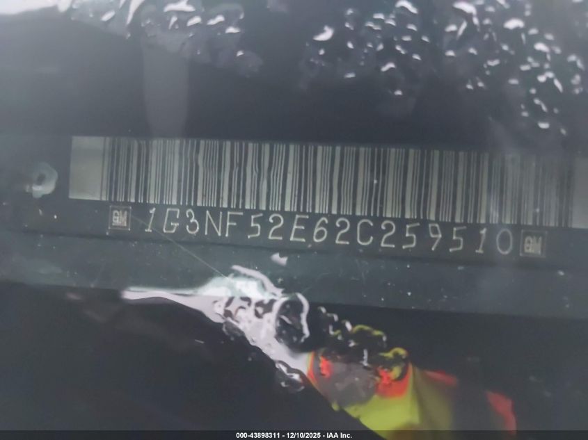 2002 Oldsmobile Alero Gls VIN: 1G3NF52E62C259510 Lot: 43898311