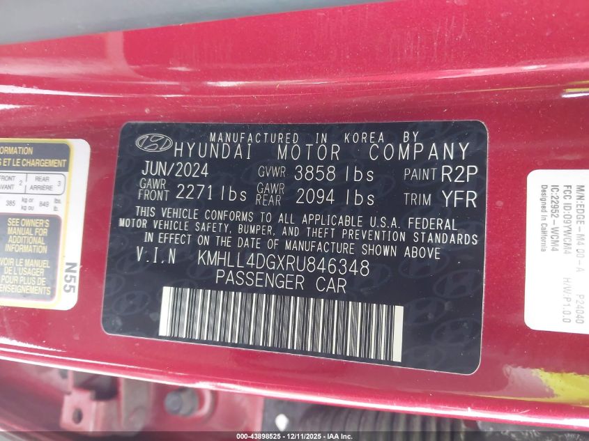 2024 Hyundai Elantra Se VIN: KMHLL4DGXRU846348 Lot: 43898525