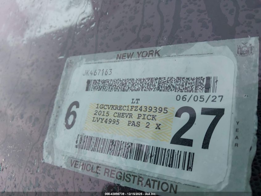 2015 Chevrolet Silverado 1500 1Lt VIN: 1GCVKREC1FZ439395 Lot: 43898739
