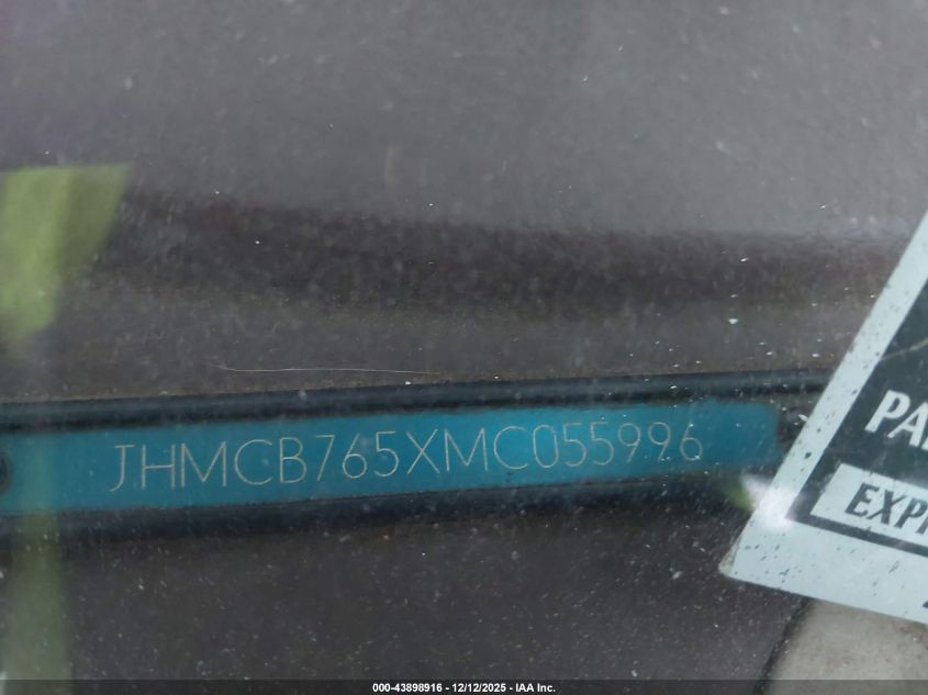 1991 Honda Accord Lx/Ex VIN: JHMCB765XMC055996 Lot: 43898916
