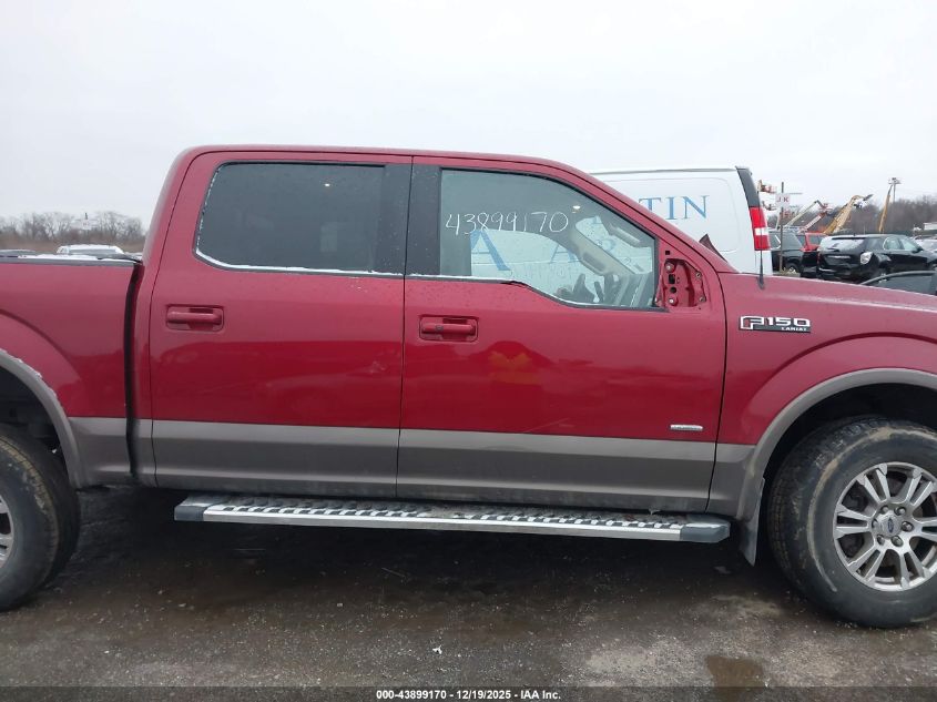 2015 Ford F-150 Lariat VIN: 1FTEW1EG8FFA86244 Lot: 43899170