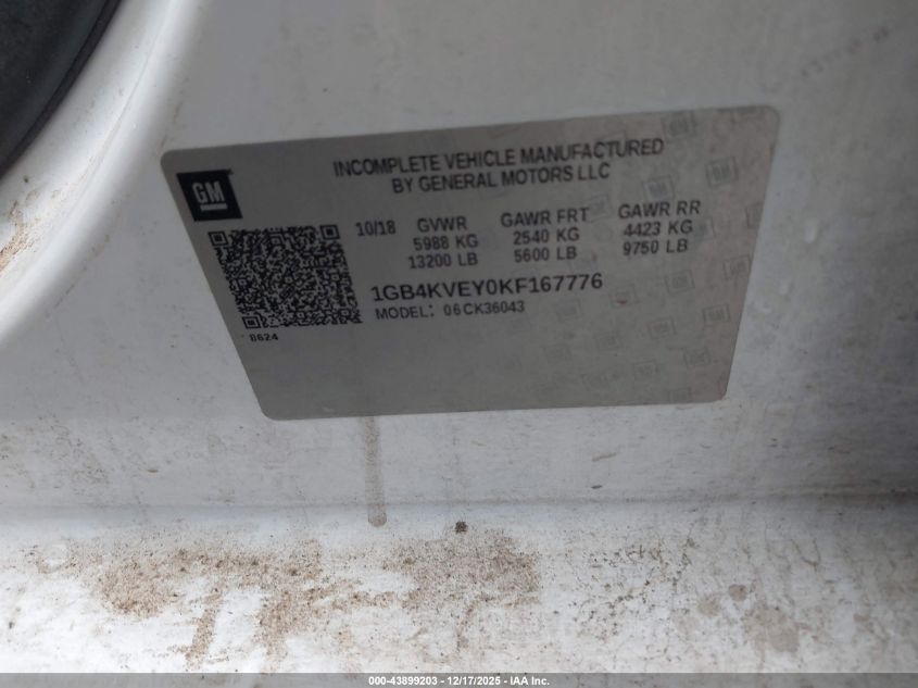 2019 Chevrolet Silverado 3500Hd Chassis Wt VIN: 1GB4KVEY0KF167776 Lot: 43899203